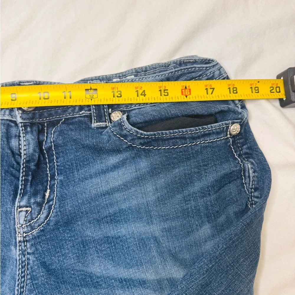 Miss Me Boot Cut Blue Jeans size 33 with Black Details - Picture 11 of 13